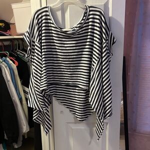 Free People (We The Free) Striped Black and White Women's Top
